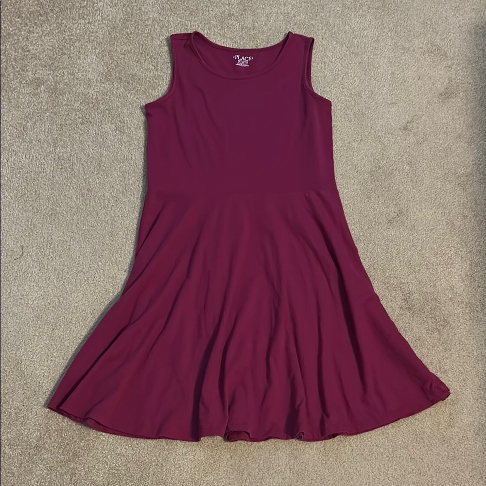 Place burgundy Sleeveless Dress
